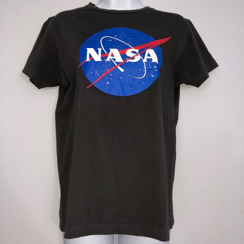 NASA T-Shirt Unisex S Gray Logo Short Sleeve Pullover Crewneck Space Science
